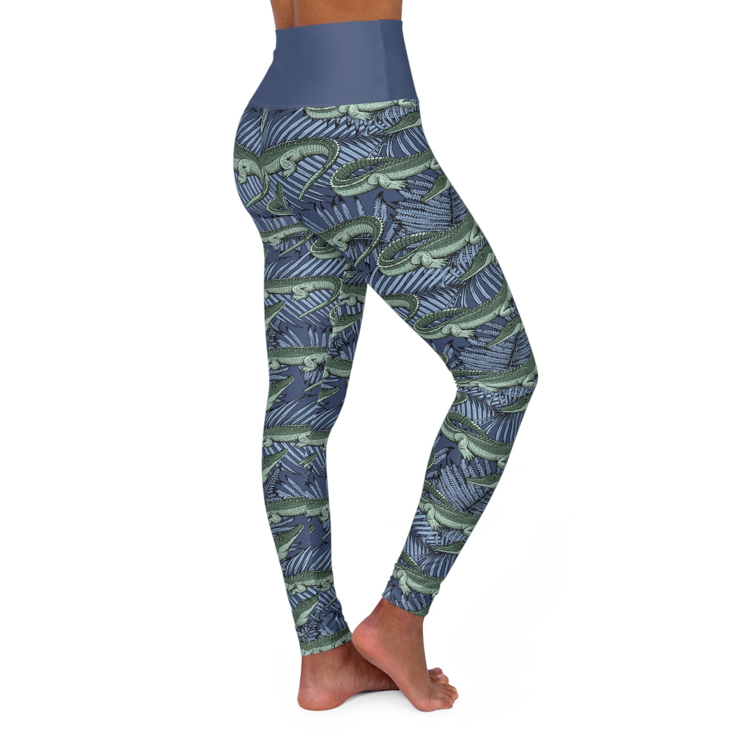 Tropical Gator - High Waisted Yoga Leggings