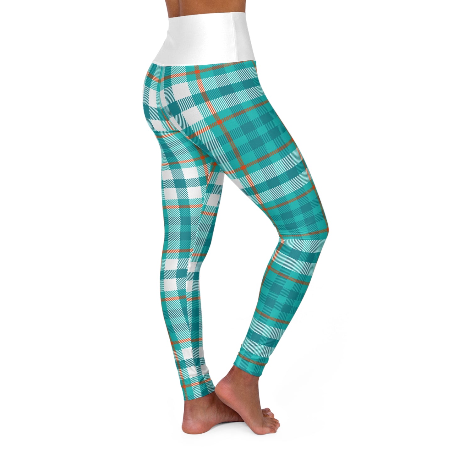 Fins Up - Plaid High Waisted Yoga Leggings