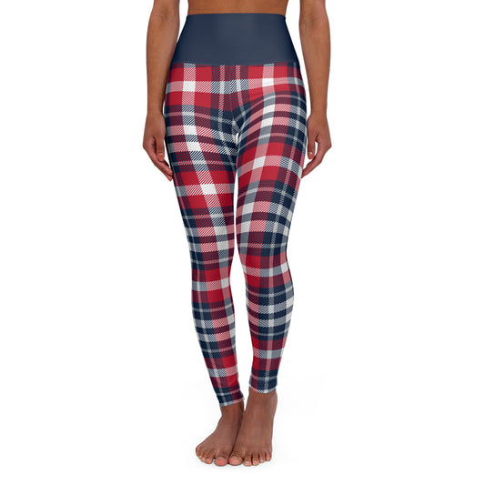 Let's Go Pats - Plaid High Waisted Leggings, Activewear