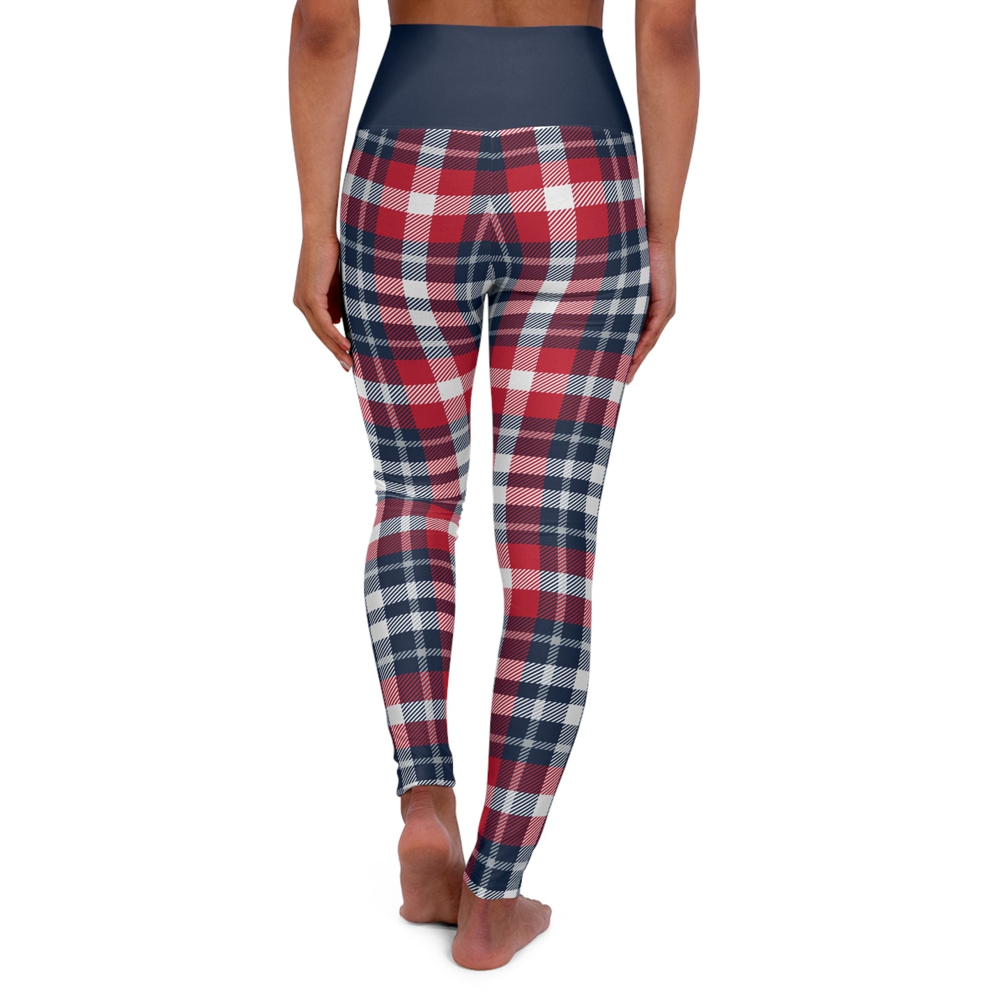 Let's Go Pats - Plaid High Waisted Leggings, Activewear