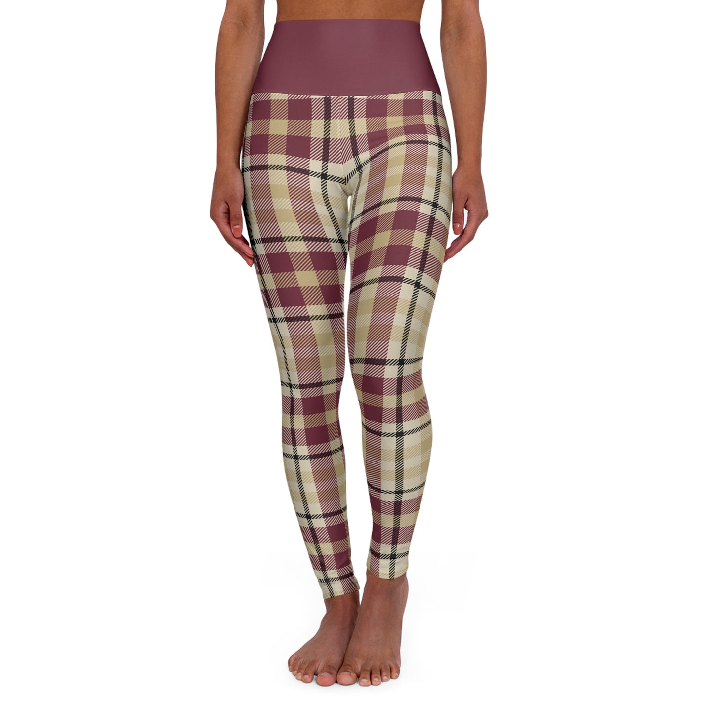 Tomahawk Chop - Plaid High Waisted Leggings