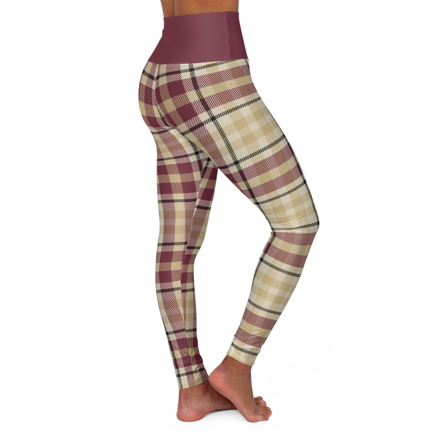 Tomahawk Chop - Plaid High Waisted Leggings
